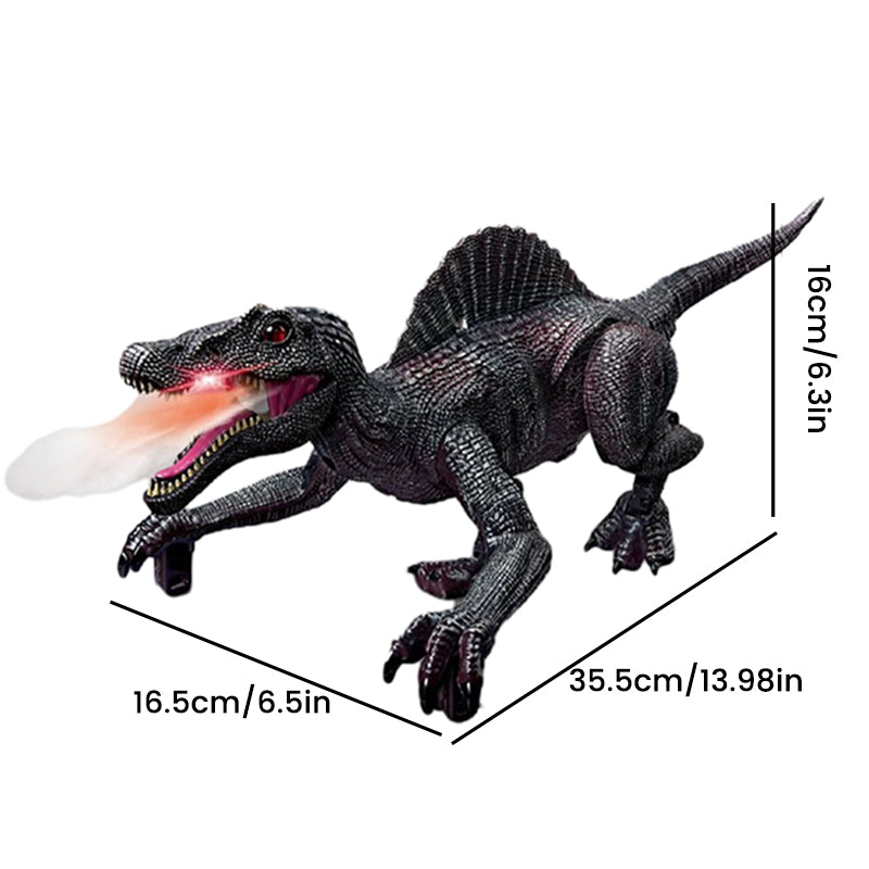 Barns fjernstyrt dinosaur leke, realistisk design med vannspray og lys.
