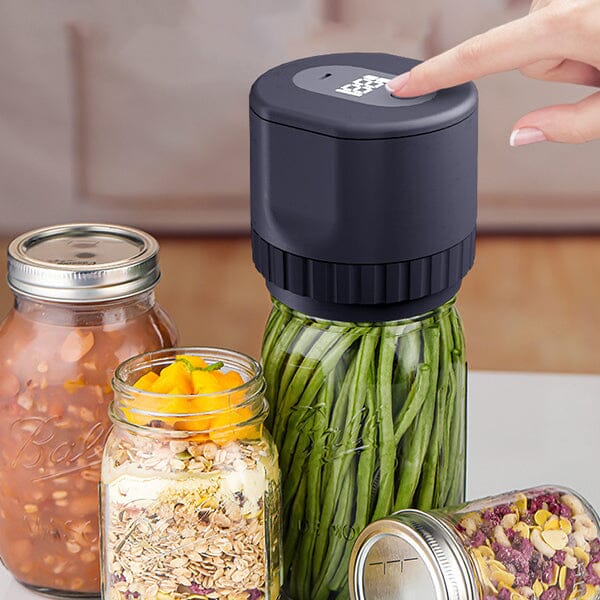 Elektrisk vakuumforsegler for Mason Jars. Forlenger matens friskhet, et must for matoppbevaring på kjøkkenet.