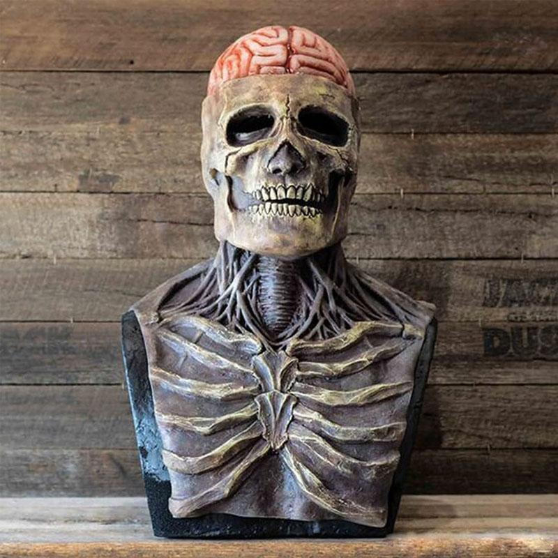 Realistisk skjelettansiktsmaske for Halloween. Perfekt for skrekk og temafester for voksne.