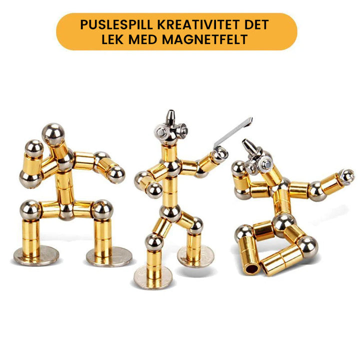 Flerfunksjonell magnetisk penn i metall, ideell for skriving og stressmestring.