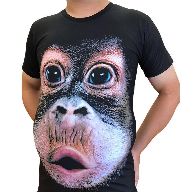 Behagelig kvinner t-skjorte med realistisk 3D gorilla-motiv. Perfekt for en morsom og unik look.