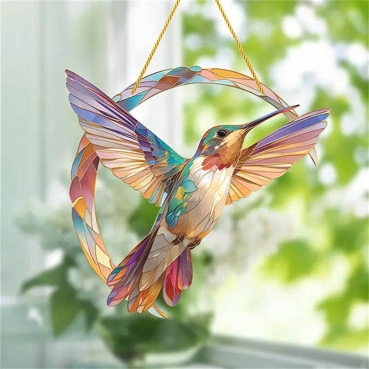 Glitrende kolibri solfanger. Lys opp hjemmet med denne vakre akryl fugl dekorasjonen.