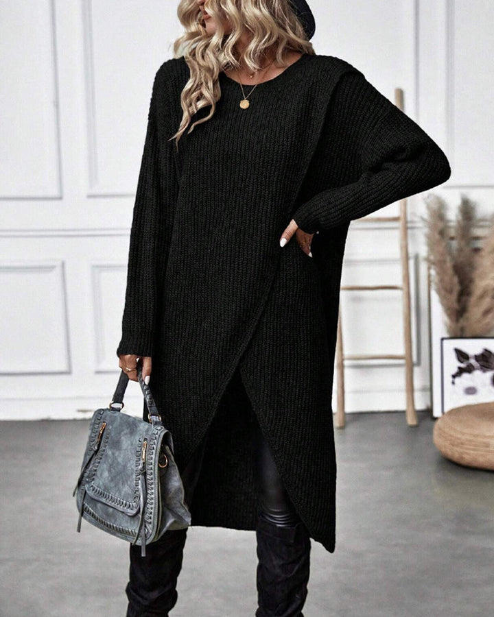 Varm og myk vinterkjole for kvinner: Elegant genserkjole i allsidig design.