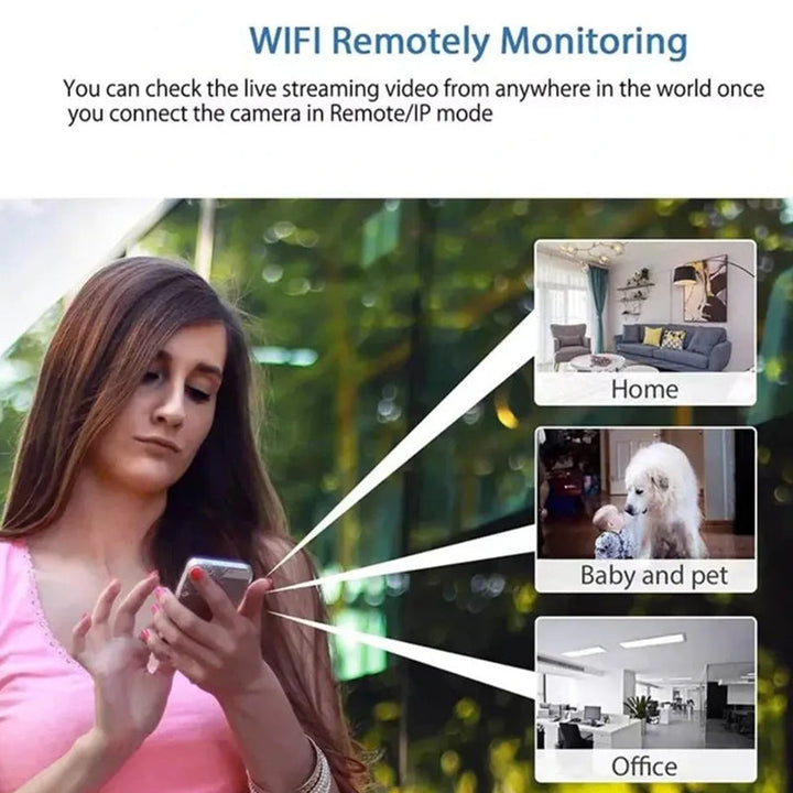 Utendørs HD WiFi kamera med bevegelsesdeteksjon og nattsyn for effektiv hjemmeovervåkning.