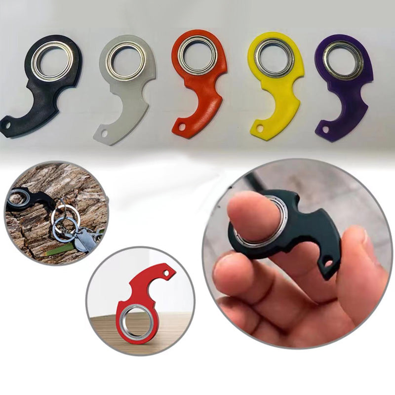 Holdbar fidget spinner nøkkelring, ideell for konsentrasjon og tidsfordriv.
