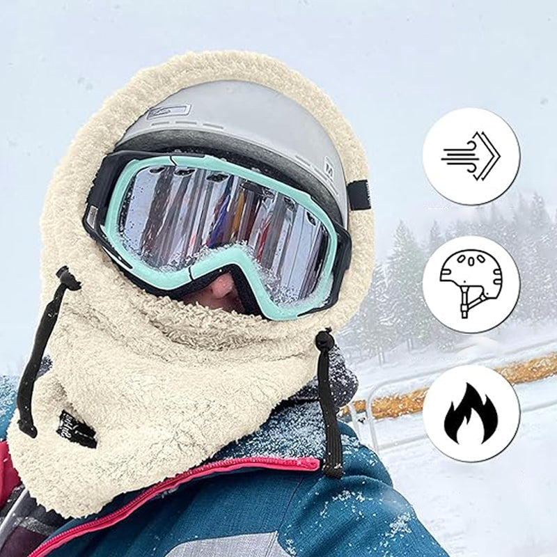 Unisex vinterbalaklava med hette. Vindtett fleece for optimal varme, komfort og beskyttelse.
