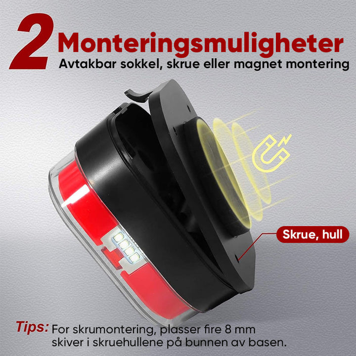Kraftige LED-tilhengerlys, trådløse, forbedrer synlighet og sikkerhet bak.