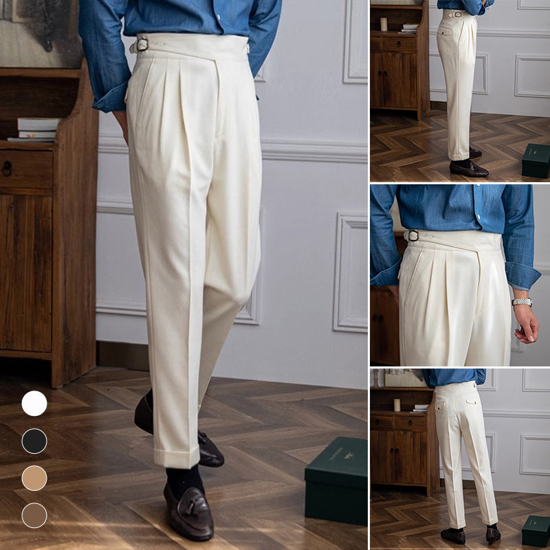 Menns klassiske dressbukse med elegant spenne. Tidløs stil for formelle anledninger.