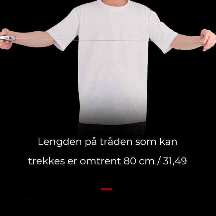 Tyverisikring: kompakt wirelås rundt verktøykasse. Robust ABS-konstruksjon for sikker lagring.