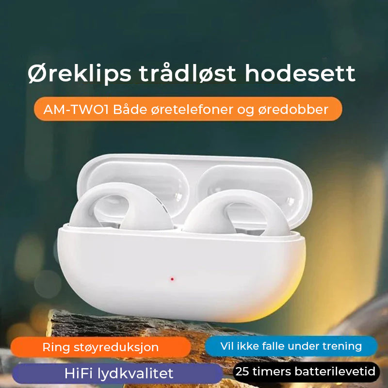 Lytt til musikk komfortabelt med trådløse øreklips benledningshodetelefoner. Optimal for sport og daglig bruk.