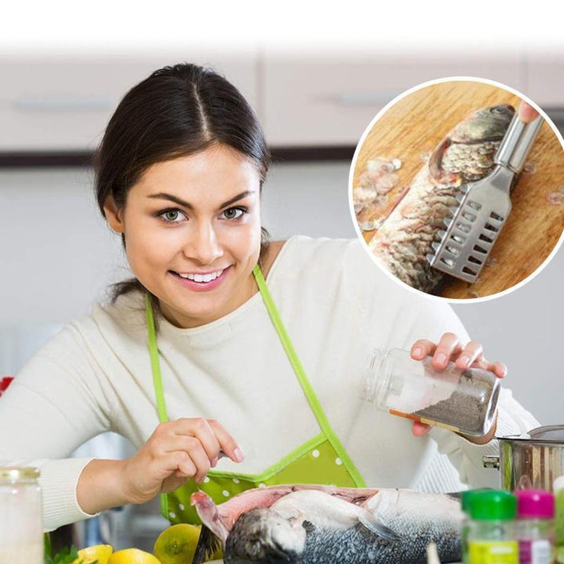 Praktisk gaveidé: elegant fiskeskalerer i rustfritt stål for matlagingsentusiaster.