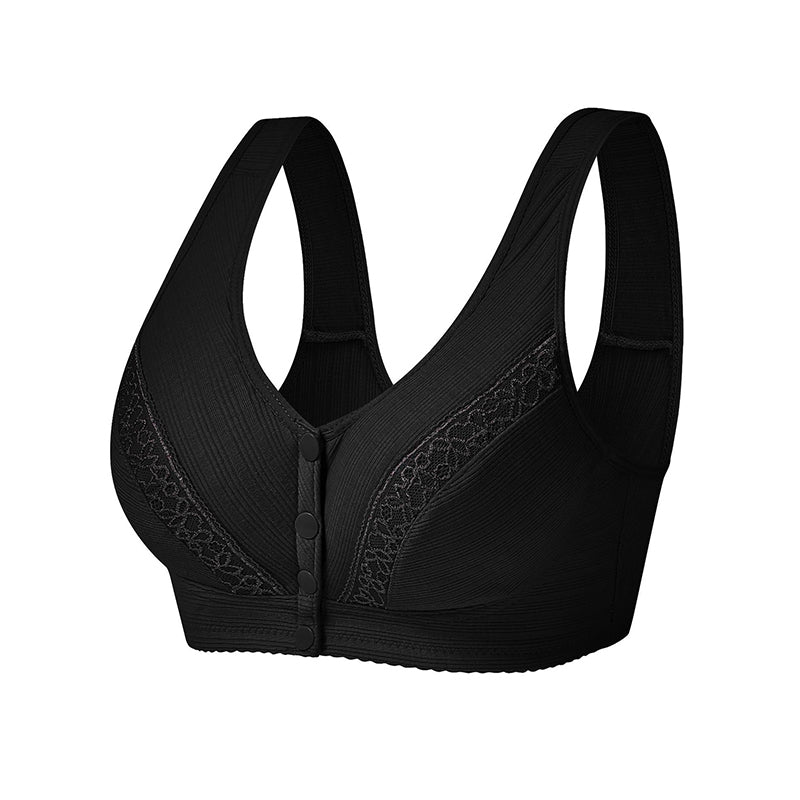 Komfortabel dame-BH i myk bomull med frontspenne, perfekt for sensitive hud.