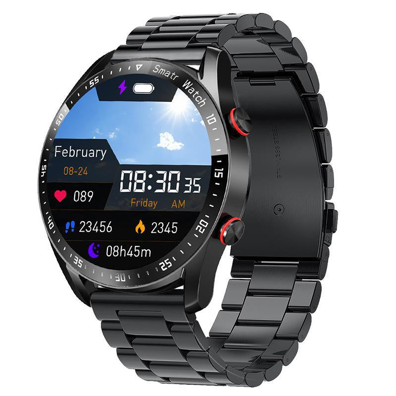 Allsidig smartklokke for menn og kvinner, med Bluetooth, helseovervåking og aktivitetsmåler.
