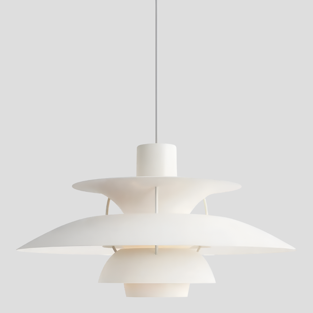 Moderne minimalistisk LED-taklampe i aluminium/akryl. Gir varmt, dimbart lys for koselig interiør.