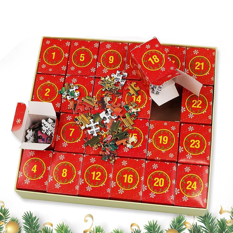 Bilde av Julepuslespill Adventskalender, en kreativ og spennende julekalender for hele familien.