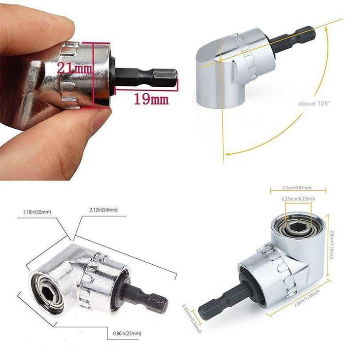 Magnetisk bits-holder med vinkel for presisjonsarbeid. Et allsidig skrutrekker- og drilltilbehør.