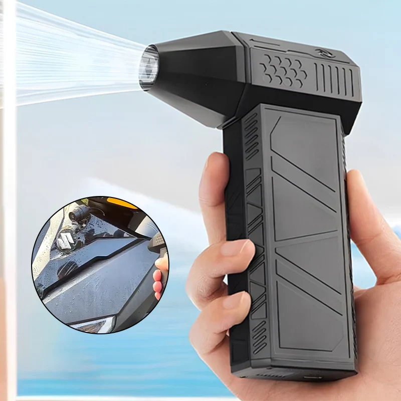 Liten og kraftig mini jetvifte. Kompakt bærbar turbo luftblåser for enkel oppbevaring og bruk.
