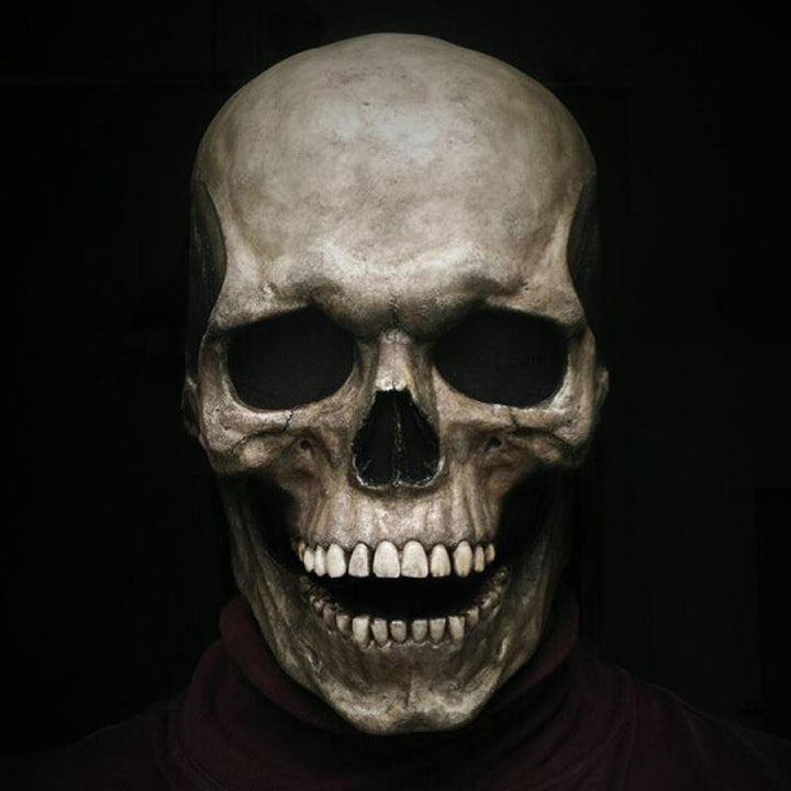 Latex skjelettmaske med realistiske detaljer, flott for Halloween, skrekkfest eller cosplay.
