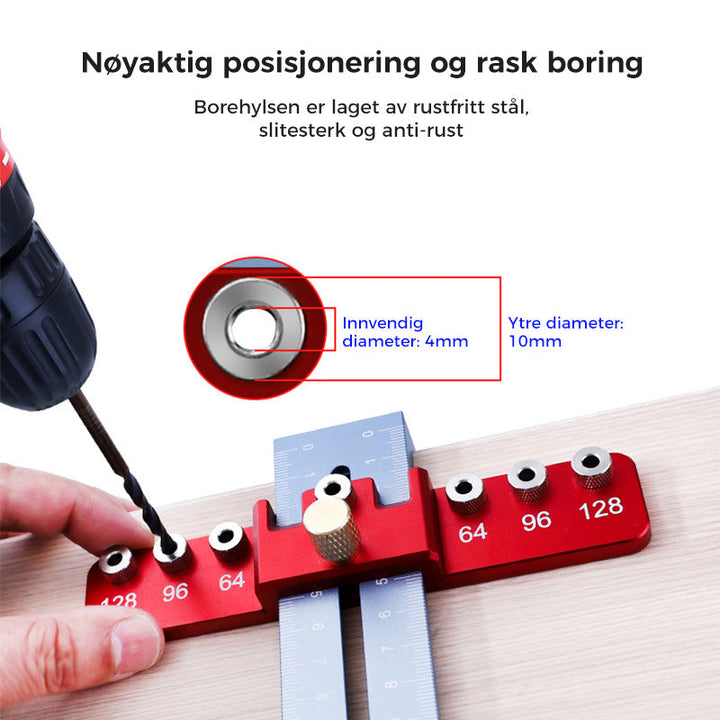 DIY hullstanser til skuffehåndtak og skap. Gjør møbelmontering presis og effektiv for alle hjemmeprosjekter.
