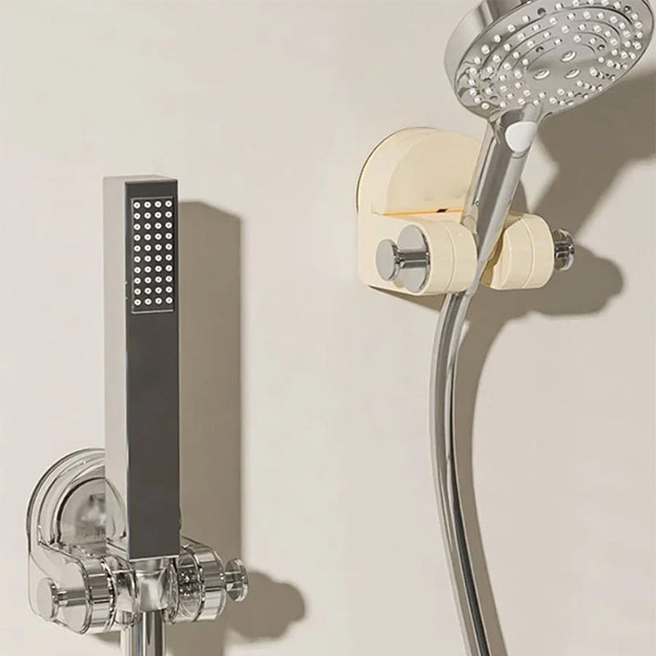 Universal dusjhodeholder med sugekopp for baderom. Robust og vanntett for langvarig bruk.