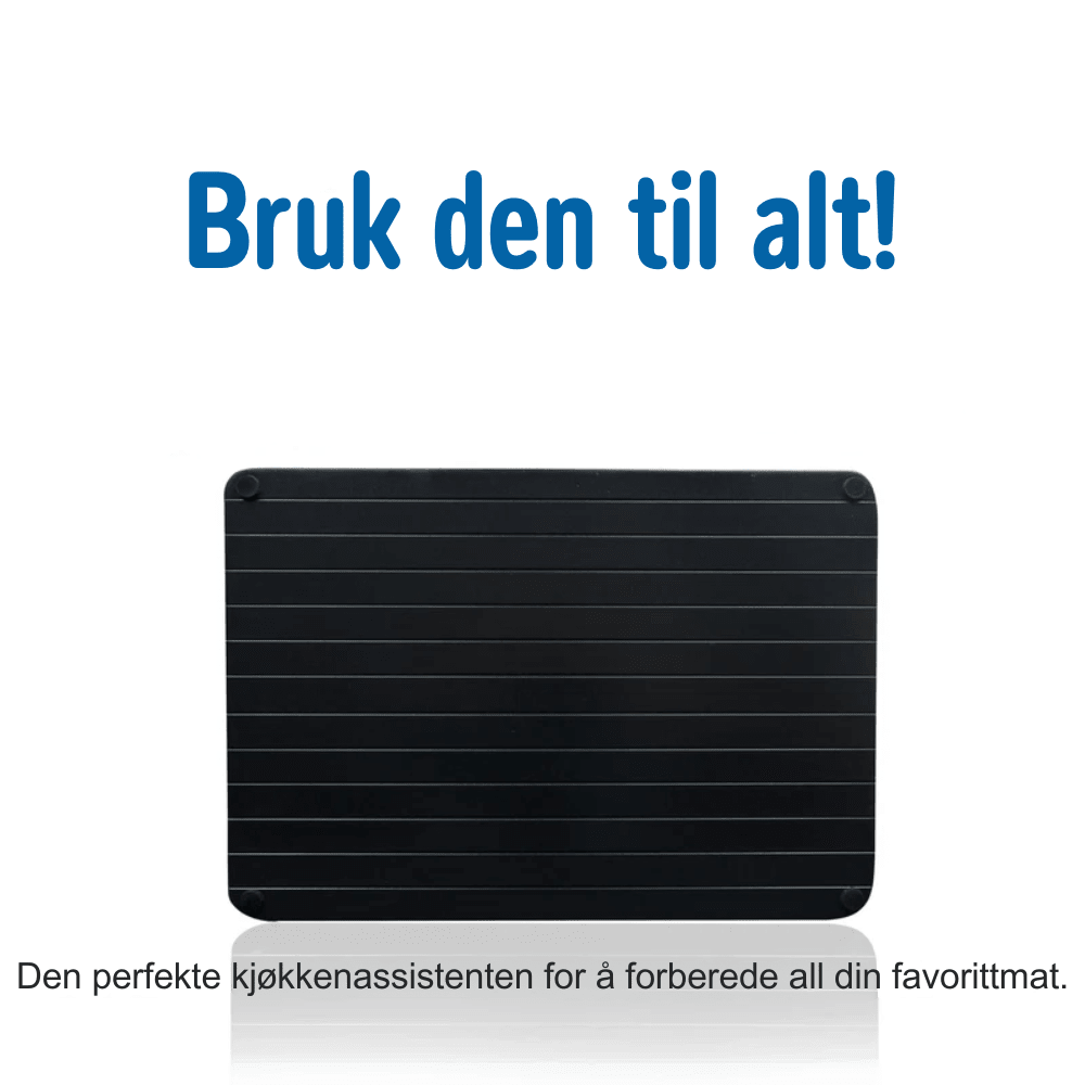 Fiskefilet tiner skånsomt på den effektive opptiningsplaten for frysemat. Miljøvennlig og praktisk.