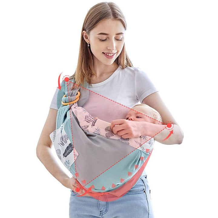 Bæresele i bomull for nyfødte, ergonomisk babyseil for trygg og nær bæring av spedbarn. Ideell for reise.