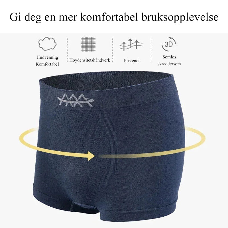 Grå herretruser med integrert 5D magnetisk teknologi for bedre velvære og komfortabel bruk.
