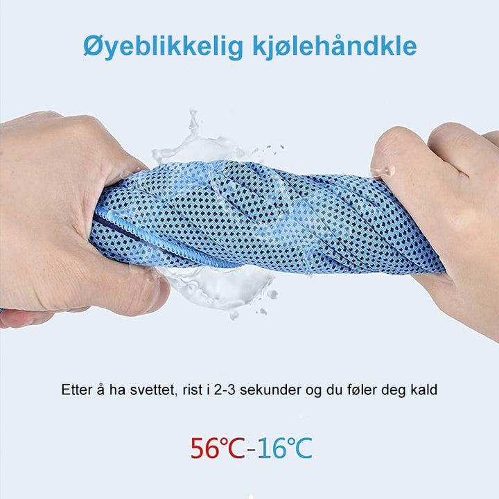 Mikrofiberhåndkle med kjølende effekt. Ideelt for sport, fitness og utendørsaktiviteter.