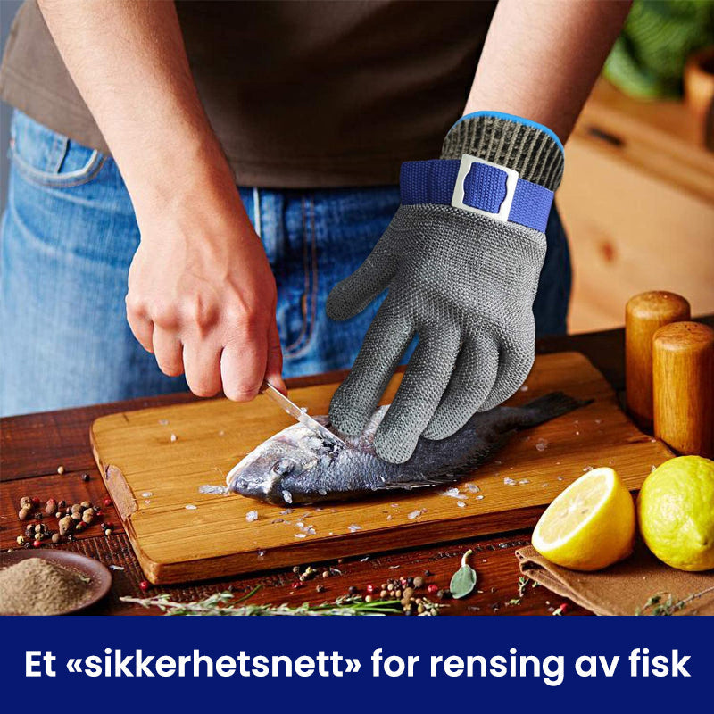 Ergonomiske kuttbestandige stålnett hansker for menn og kvinner, sikrer komfort under lange arbeidsøkter.