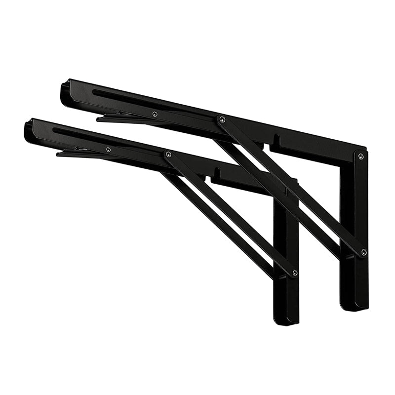 Solid stålhyllebrakett, sammenleggbar design for maksimal plassutnyttelse.