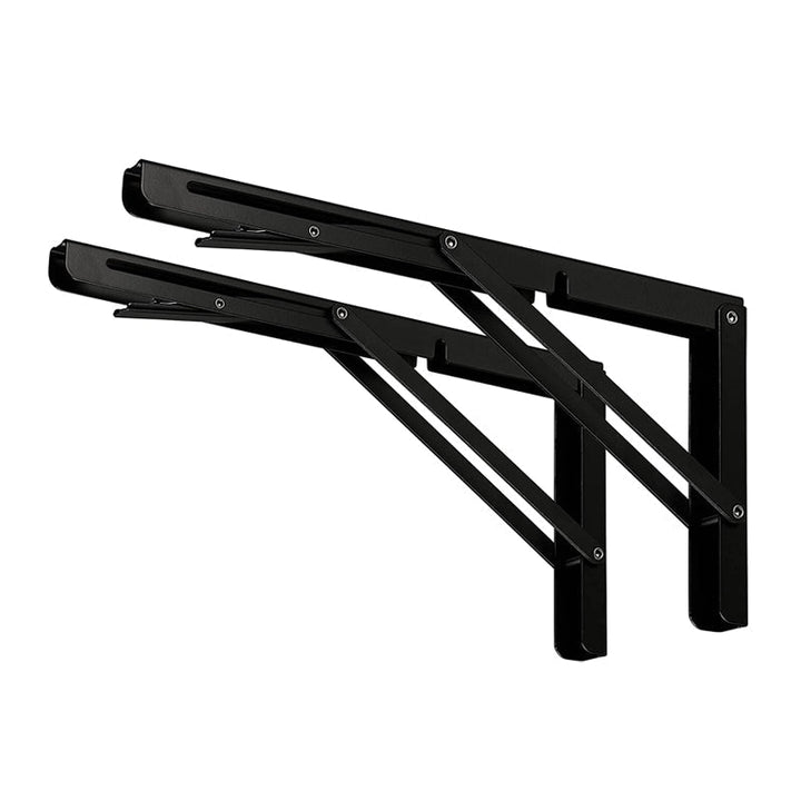 Solid stålhyllebrakett, sammenleggbar design for maksimal plassutnyttelse.