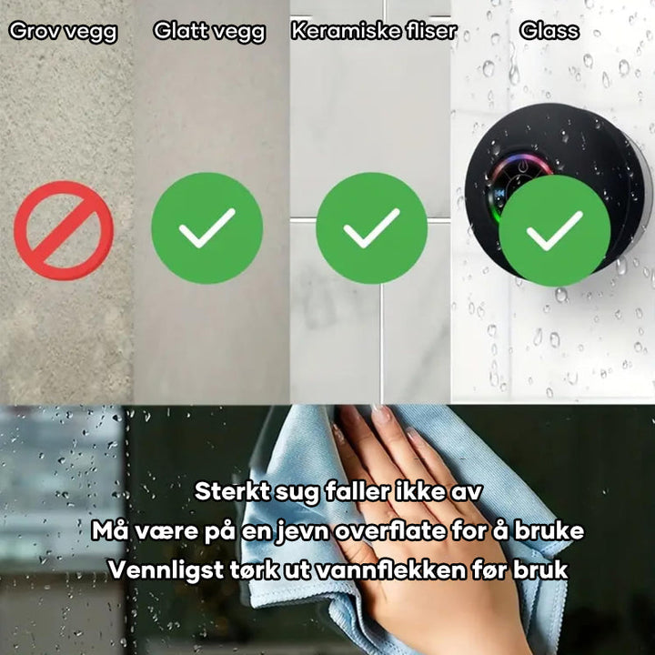 Trådløs mini høyttaler med Bluetooth og dynamiske LED-lys, ideell for stemningsfull musikk.