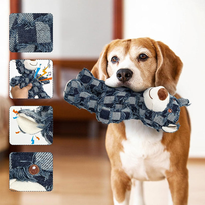 Holdbar bjørneleke til hund, perfekt for mellomstore hunder og valper som elsker å tygge.