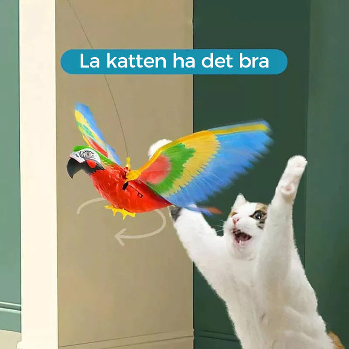 Katteleketøy: En naturtro flyvende fugl som aktiverer og underholder katten med interaktiv lek.