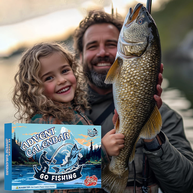 Adventskalender med premium fiskeutstyr og overraskelser til sportsfiskere i julen.