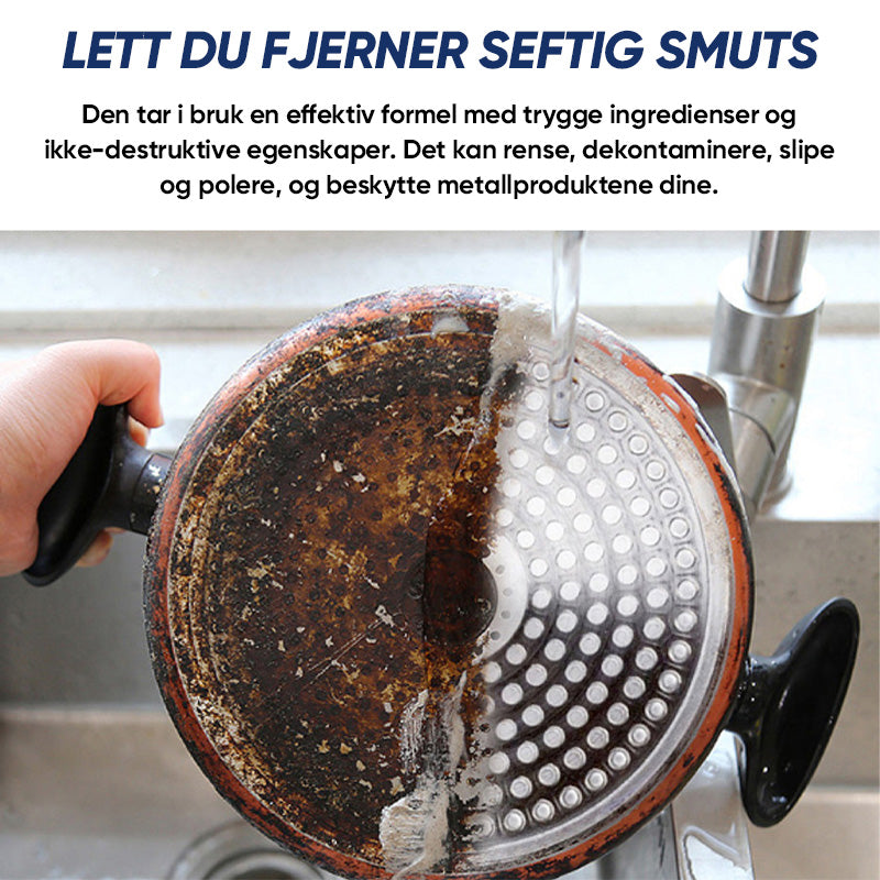 Beskytt og poler rustfritt stål med miljøvennlig nano-pasta. Gir langvarig glans og er ideell for hjemmet.