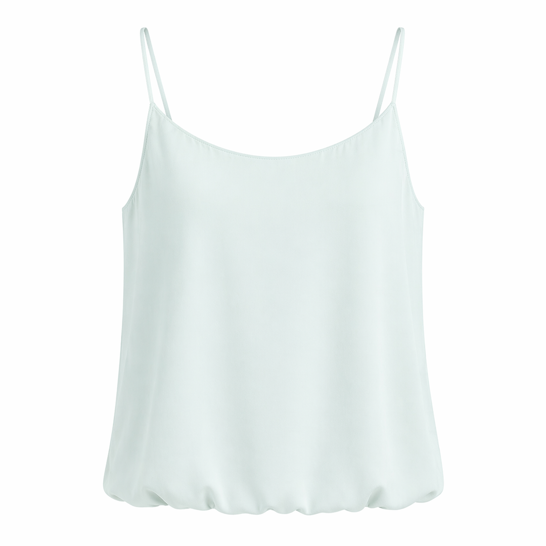 Lagpålag camisole topp dame, elegant design med U-hals og slanke spagettistropper.