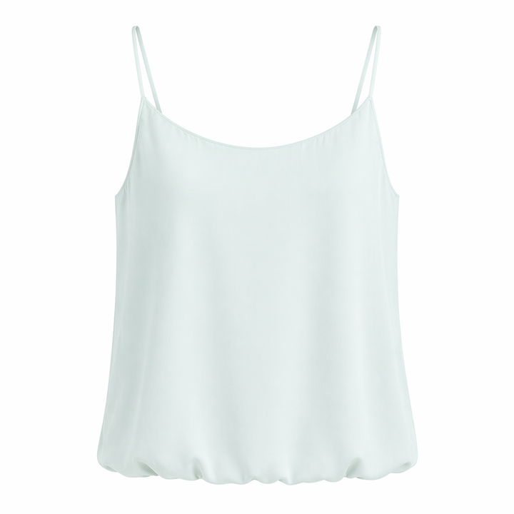 Lagpålag camisole topp dame, elegant design med U-hals og slanke spagettistropper.