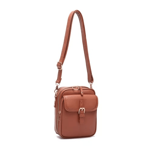 Tidløs svart skinnveske, dame crossbody for en stilfull hverdag.