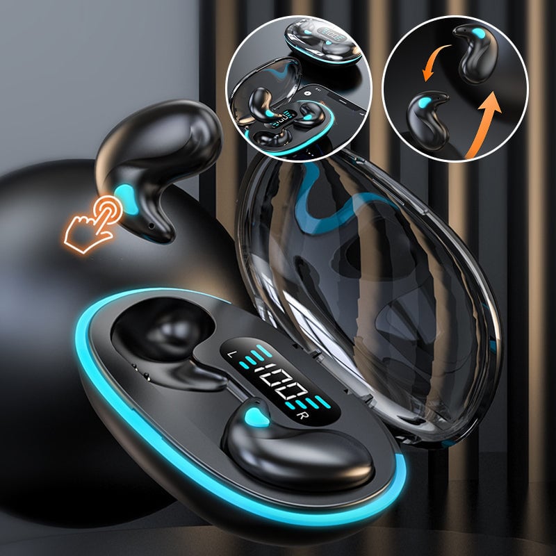Trådløse beinledning ørepropper for søvn. Bluetooth-hodetelefoner med tynn design og støyreduksjon.