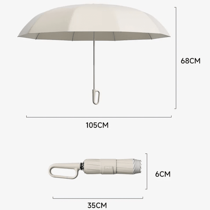 Kompakt, reflekterende og vanntett SafeGlow unisex paraply, perfekt for urban reise og sikkerhet.