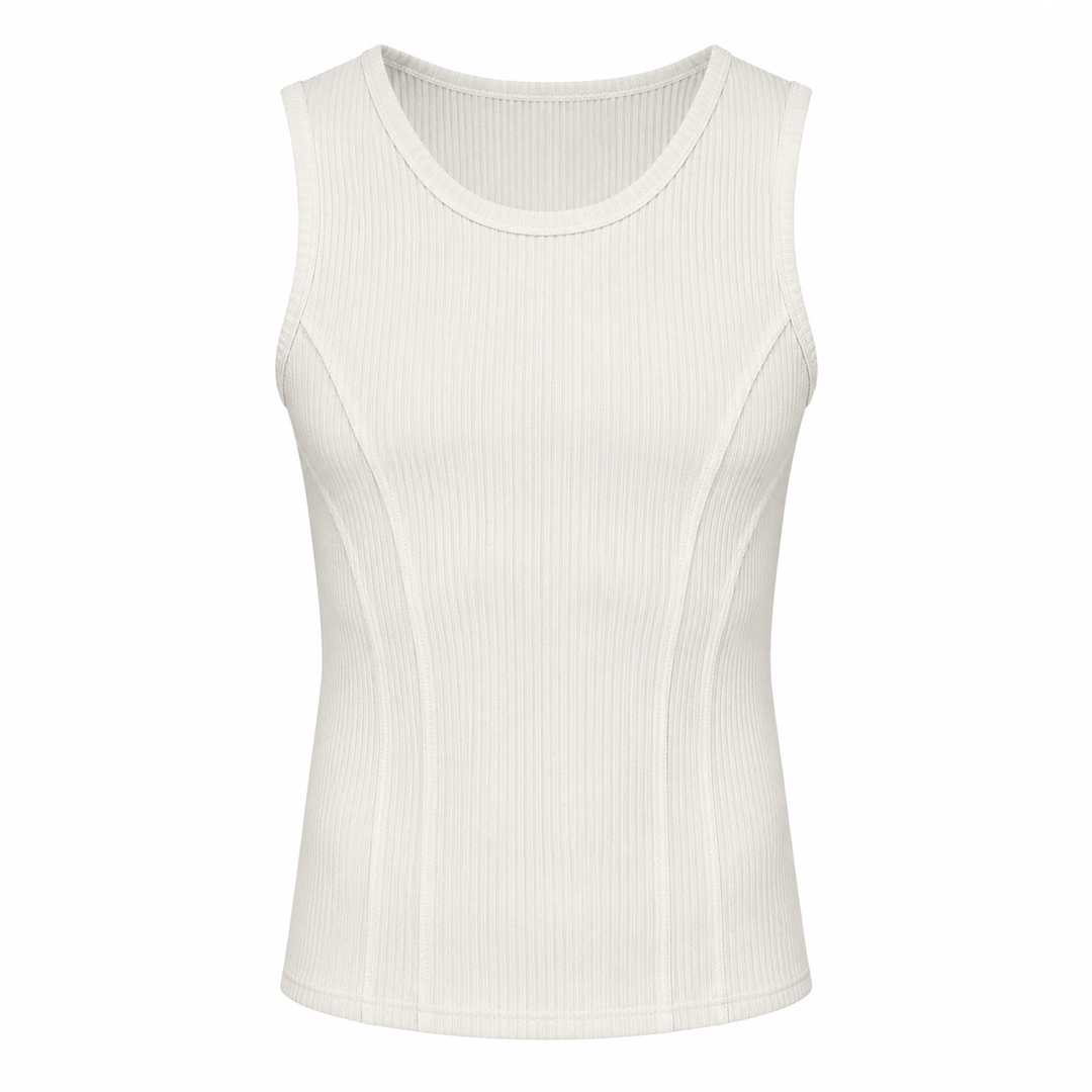 Komfortabel herre tank top for trening, pustende ribbet vest perfekt for løping, gym, sport og sommerbruk.