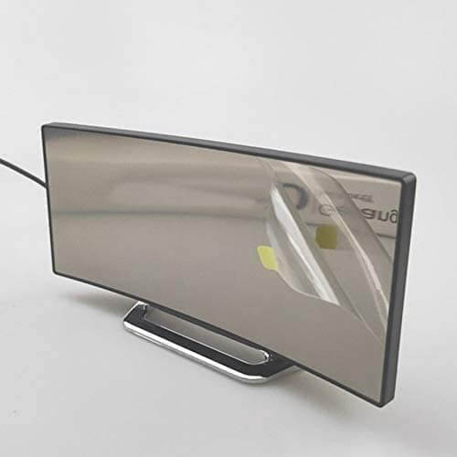 LED-klokke med speilskjerm og integrert termometer, som viser romtemperatur og klokkeslett.