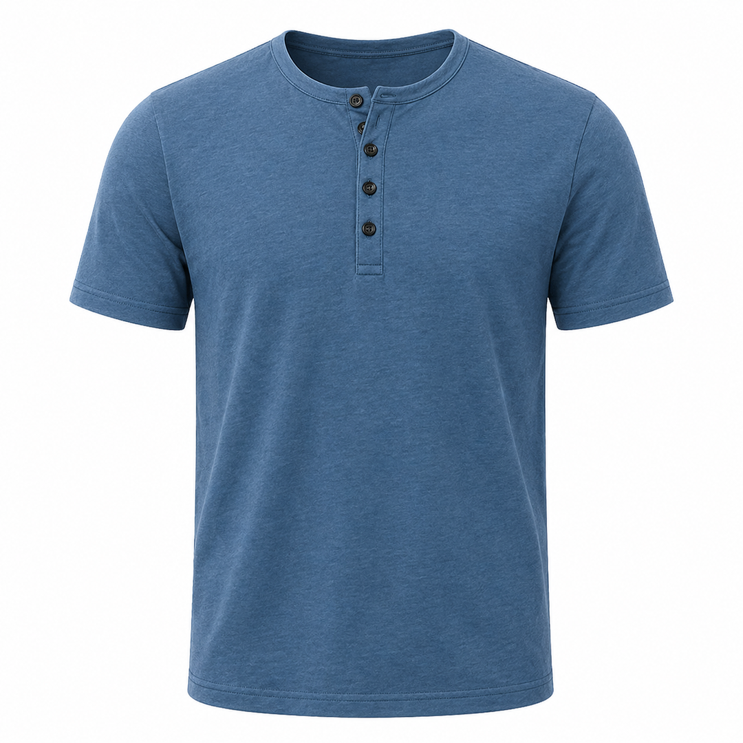 Herre Henley skjorte i slim fit. Ideell for motebevisste menn, gir komfort og en stilig look.