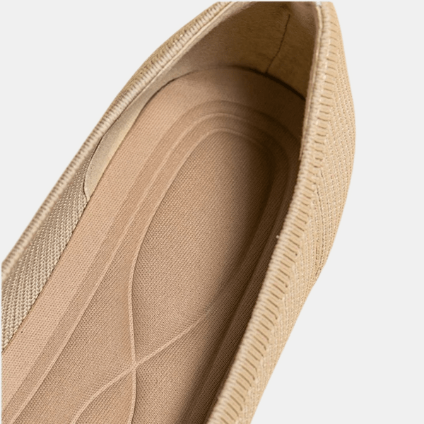 Kaki ballerinasko, allsidige komfortsko for damer, perfekt som hverdagssko.