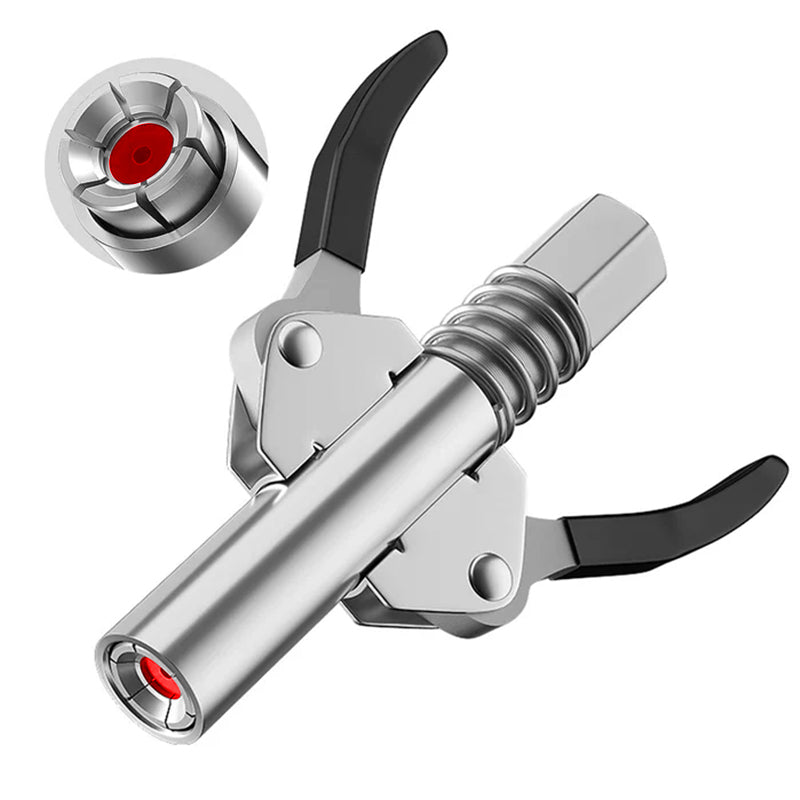 Industriell fettpressekobling for tunge maskiner. Designet for holdbarhet og presis smøring.