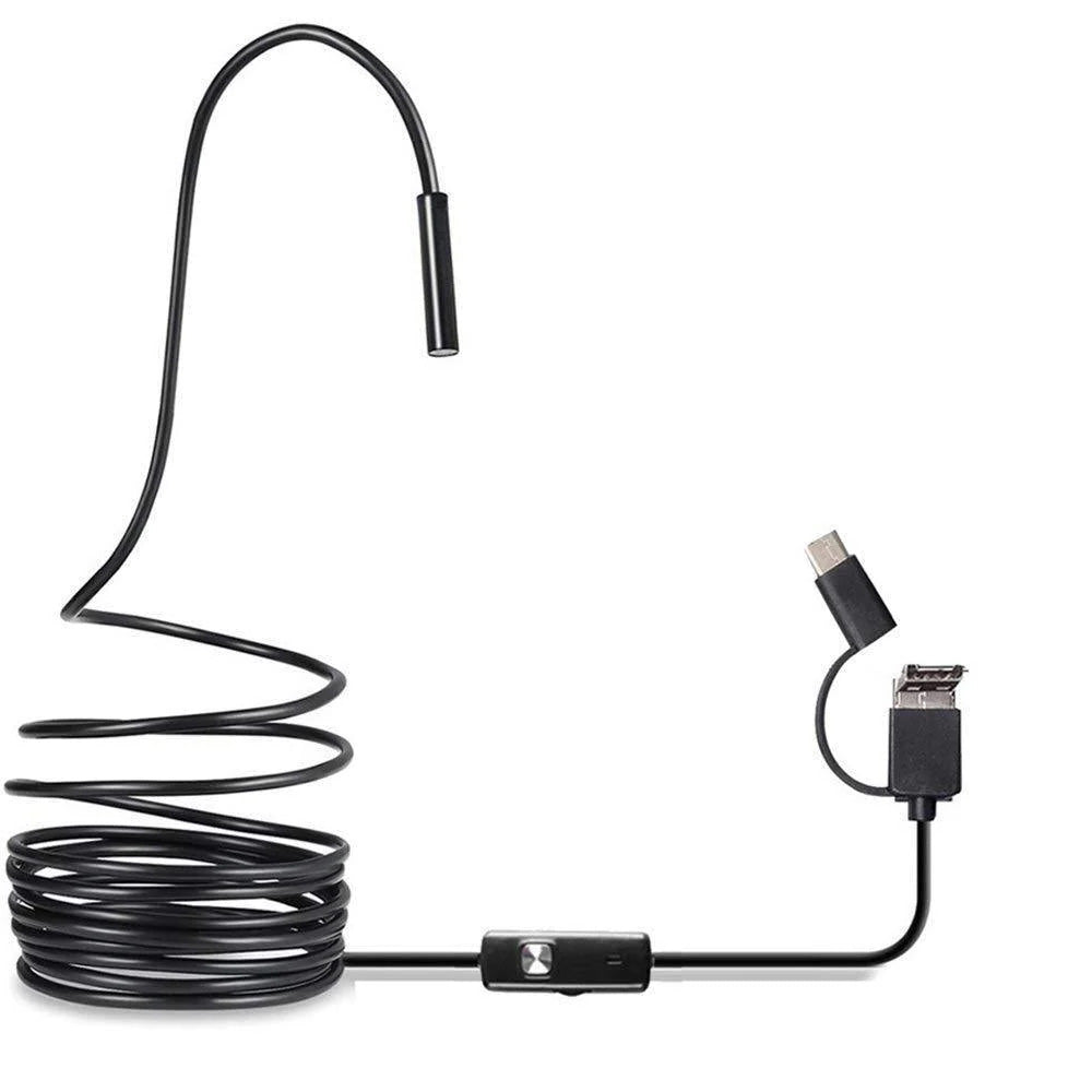 Bærbart HD endoskopkamera for smarttelefon med LED-lys for detaljert inspeksjon.