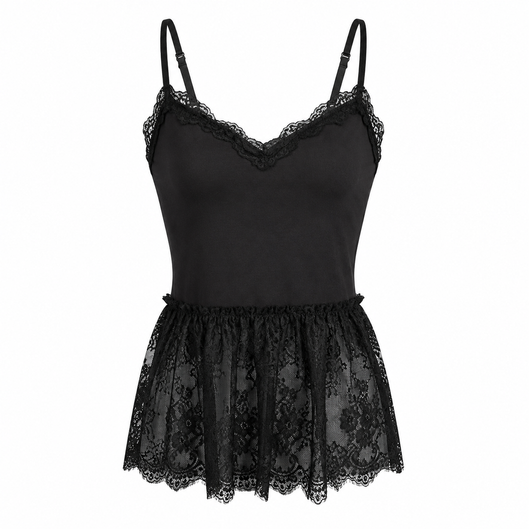 Ryggløs cami crop topp for dame, perfekt som festtopp eller elegant sommermote.