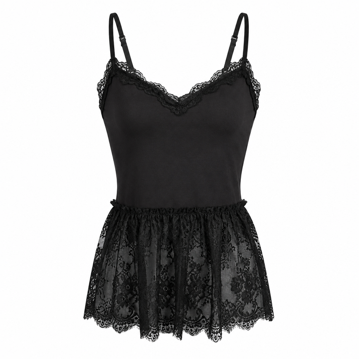 Ryggløs cami crop topp for dame, perfekt som festtopp eller elegant sommermote.