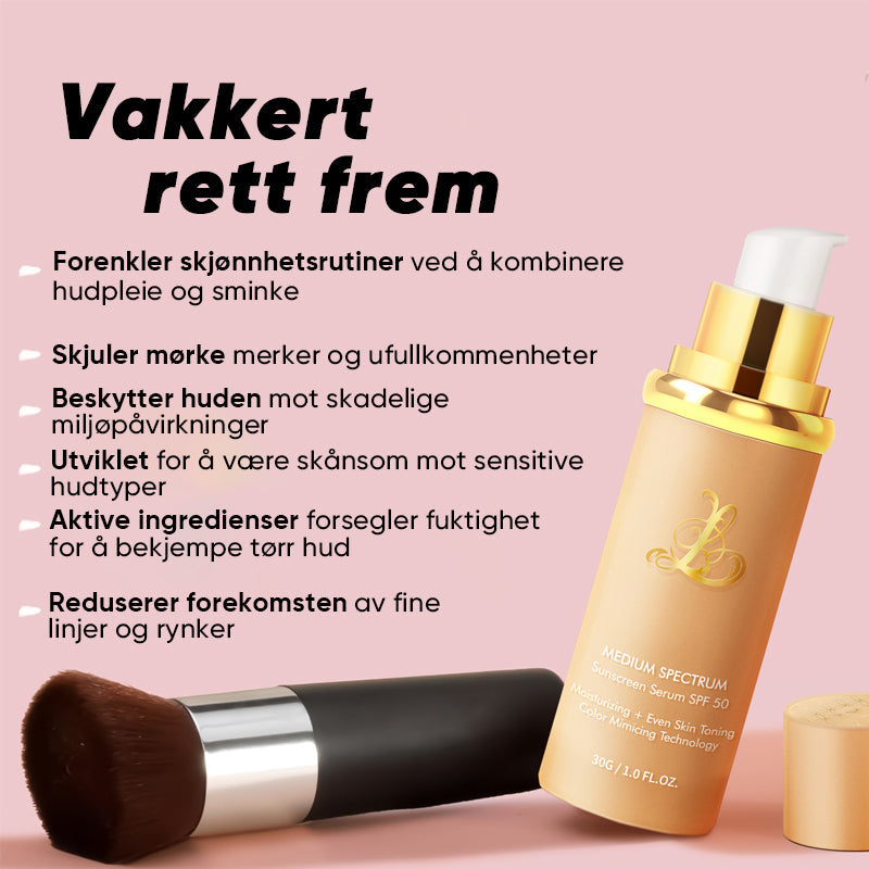 Før/etter viser fantastisk hudtone med Kvinner Fargeendrings Flytende Foundation. Langvarig skjønnhet.